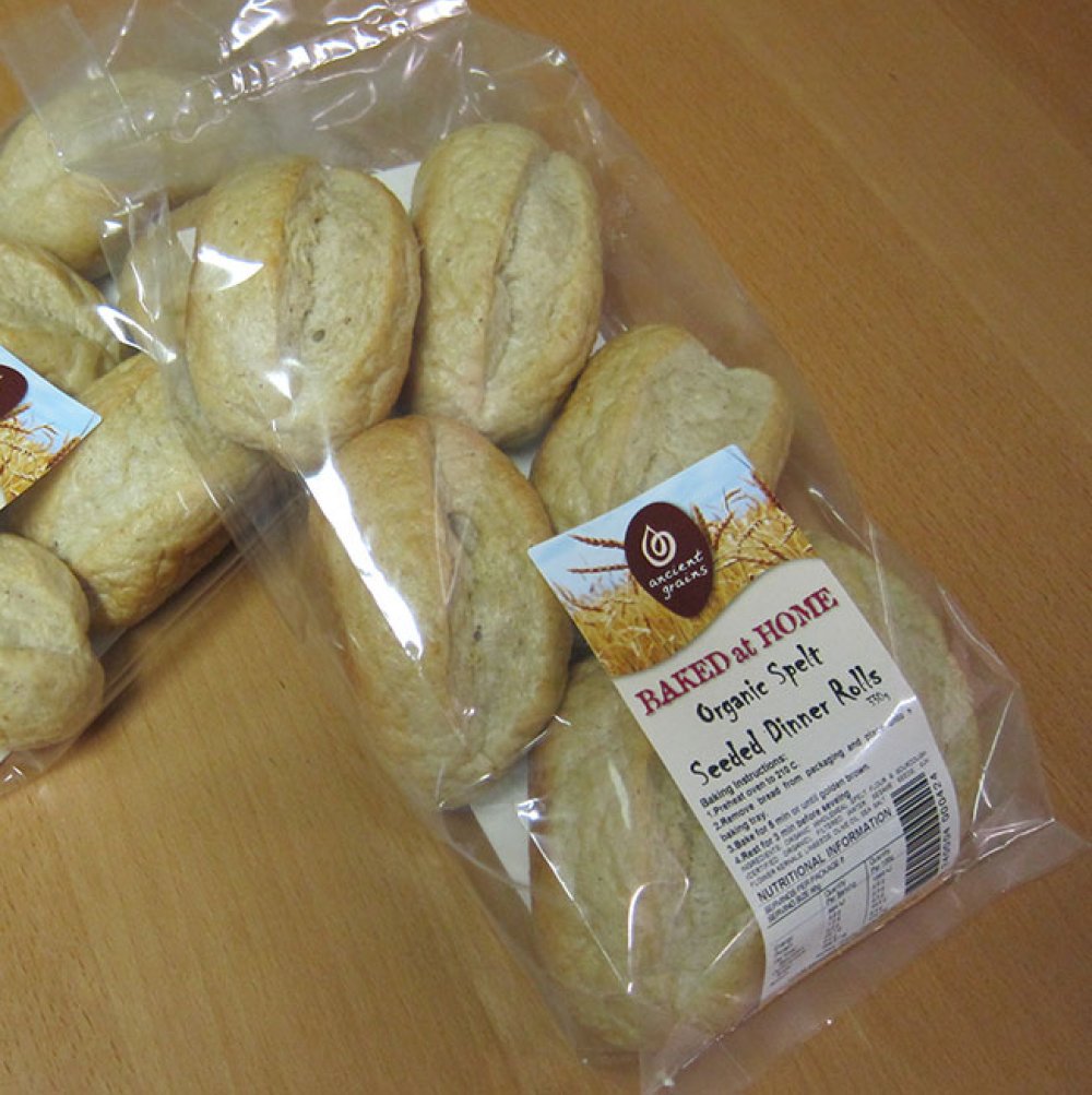 Ancient Grains Baked at Home Organic Spelt Seeded Dinner Rolls 330g