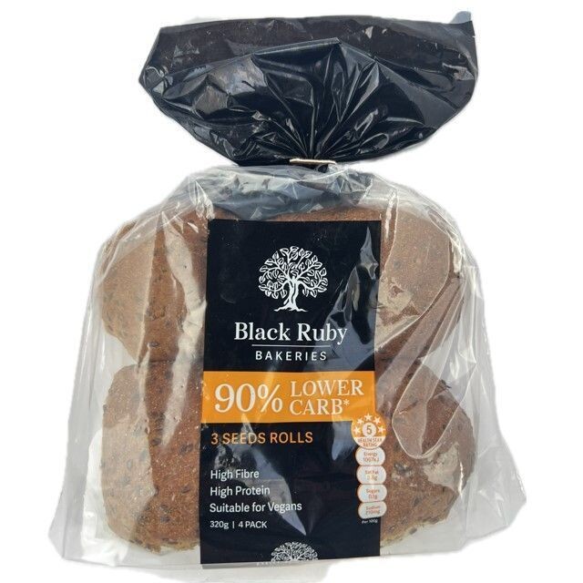 Black Ruby 3 Seeds Low Carb Rolls 4 pack (320g), view 2 of 3