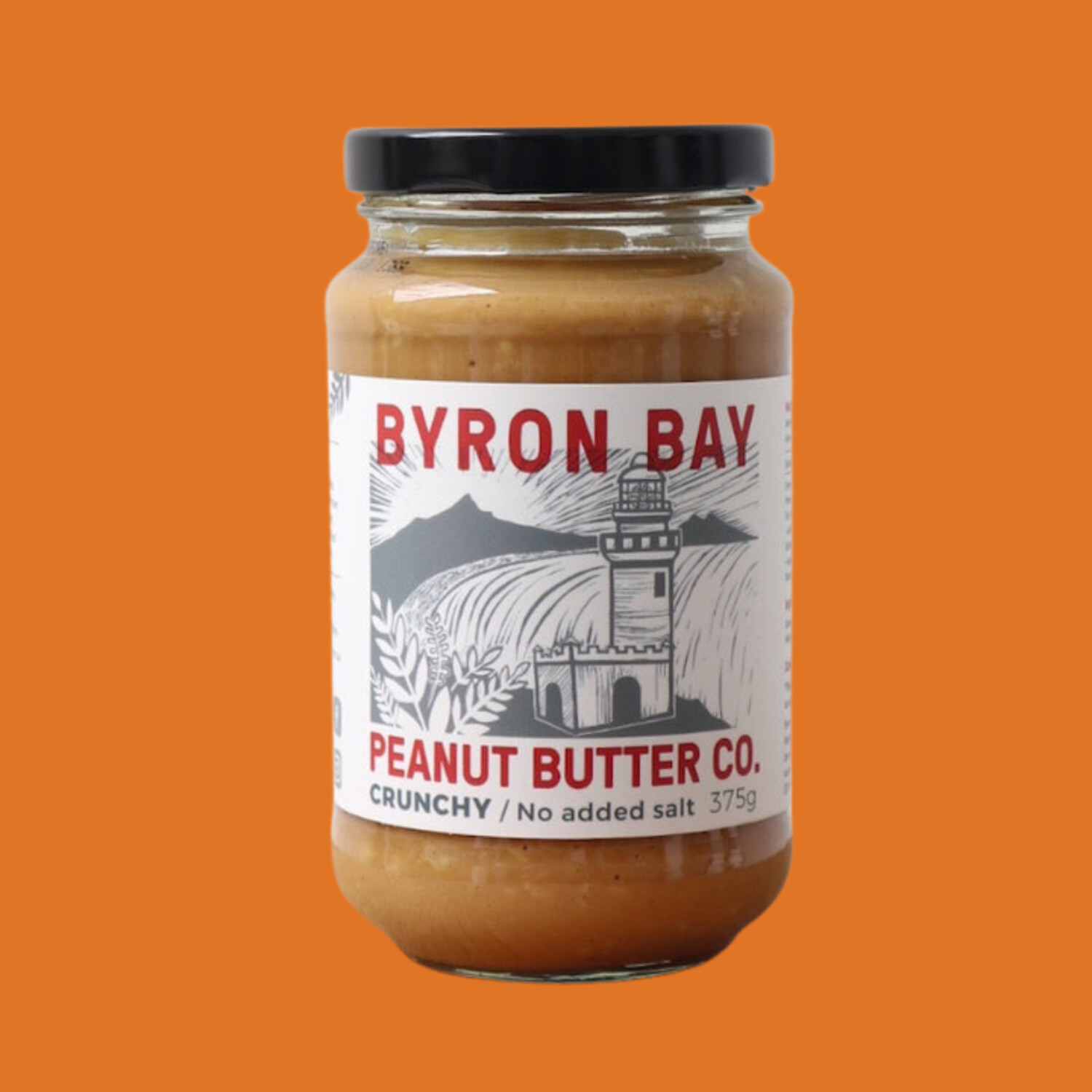 Byron Bay Peanut Butter Co Peanut Butter Crunchy - No Added Salt 375g, view 3 of 4