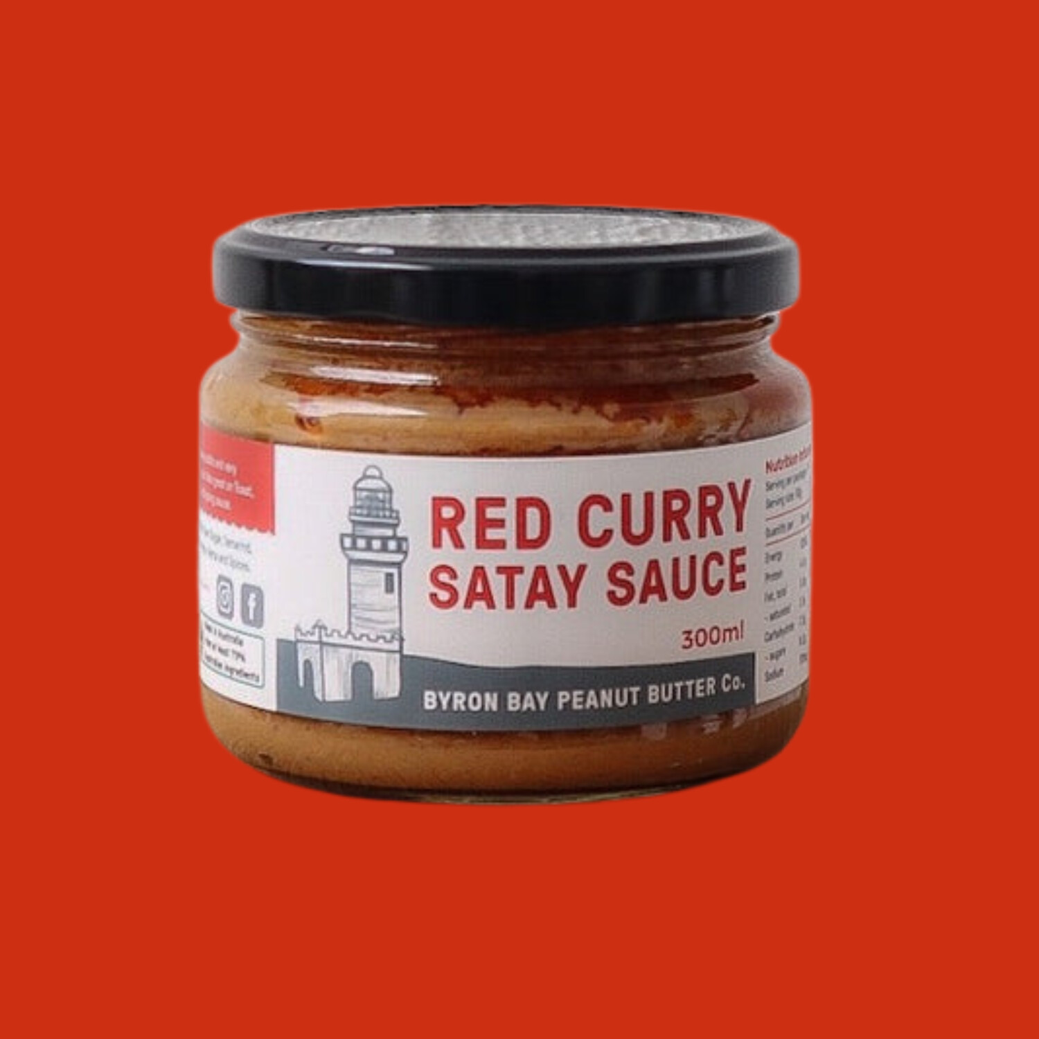 Byron Bay Peanut Butter Co Satay Sauce Red Curry 300ml
