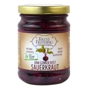 Foley's Frothing Fermentations Organic Raw Ginger Beet Sauerkraut 250g