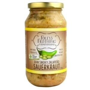 Foley's Frothing Fermentations Organic Raw Smoky Jalapeno Sauerkraut 500g