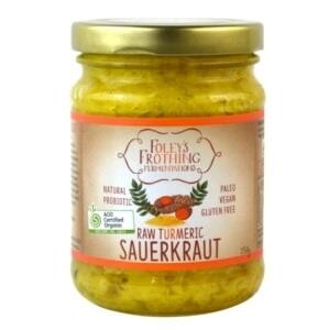 Foley's Frothing Fermentations Organic Raw Turmeric Sauerkraut 250g