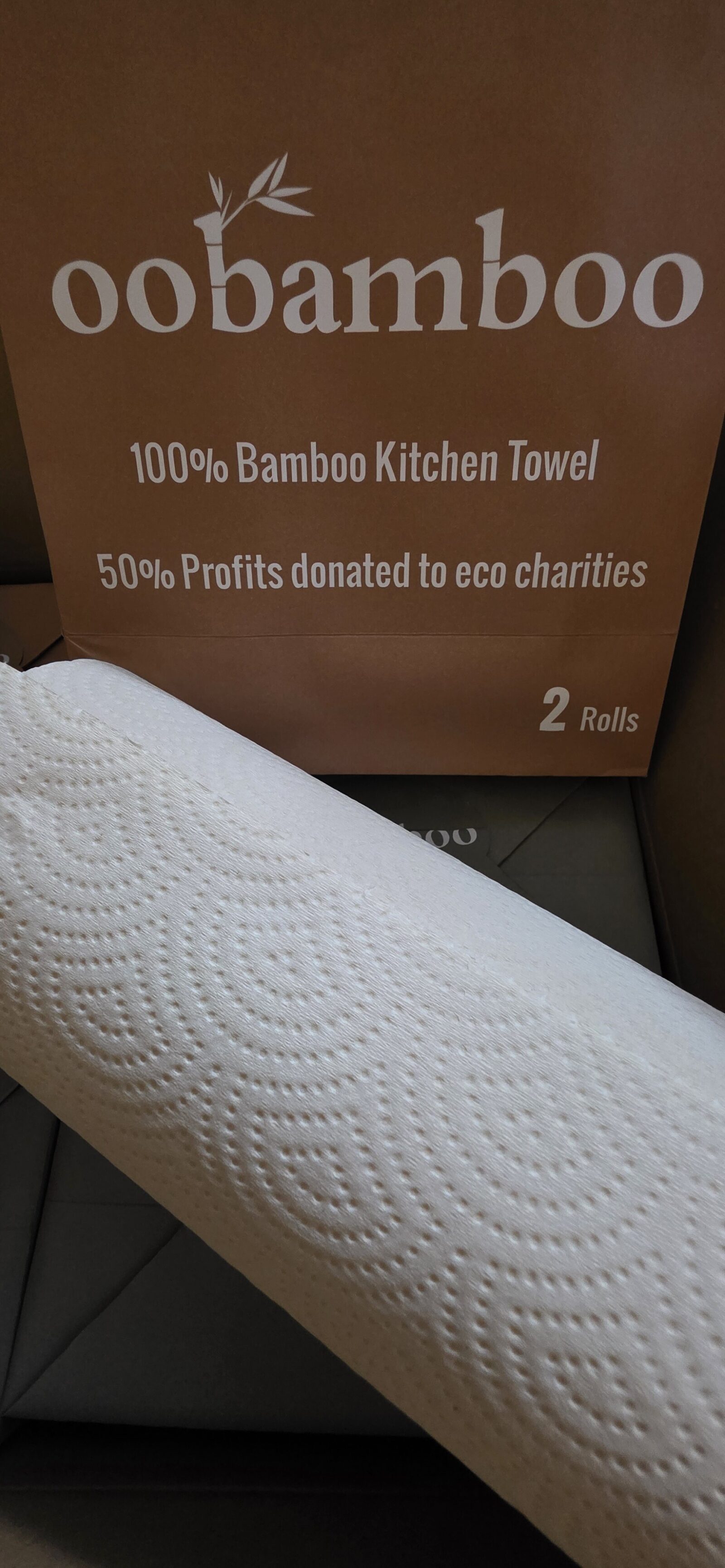 Oobamboo Unbleached Bamboo Paper Towel 2 ply 75 sheets (Twin Pack) 2 pack
