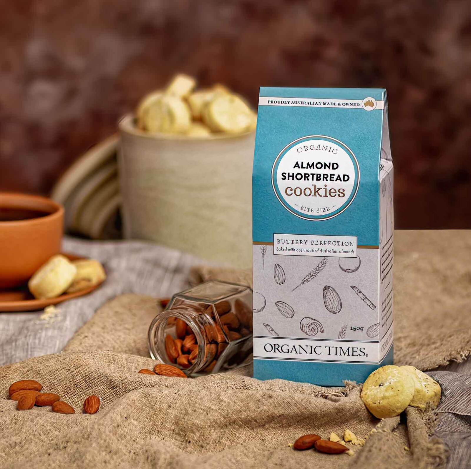 Organic Times Organic Cookies - Almond Shortbread 150g, view 3 of 3