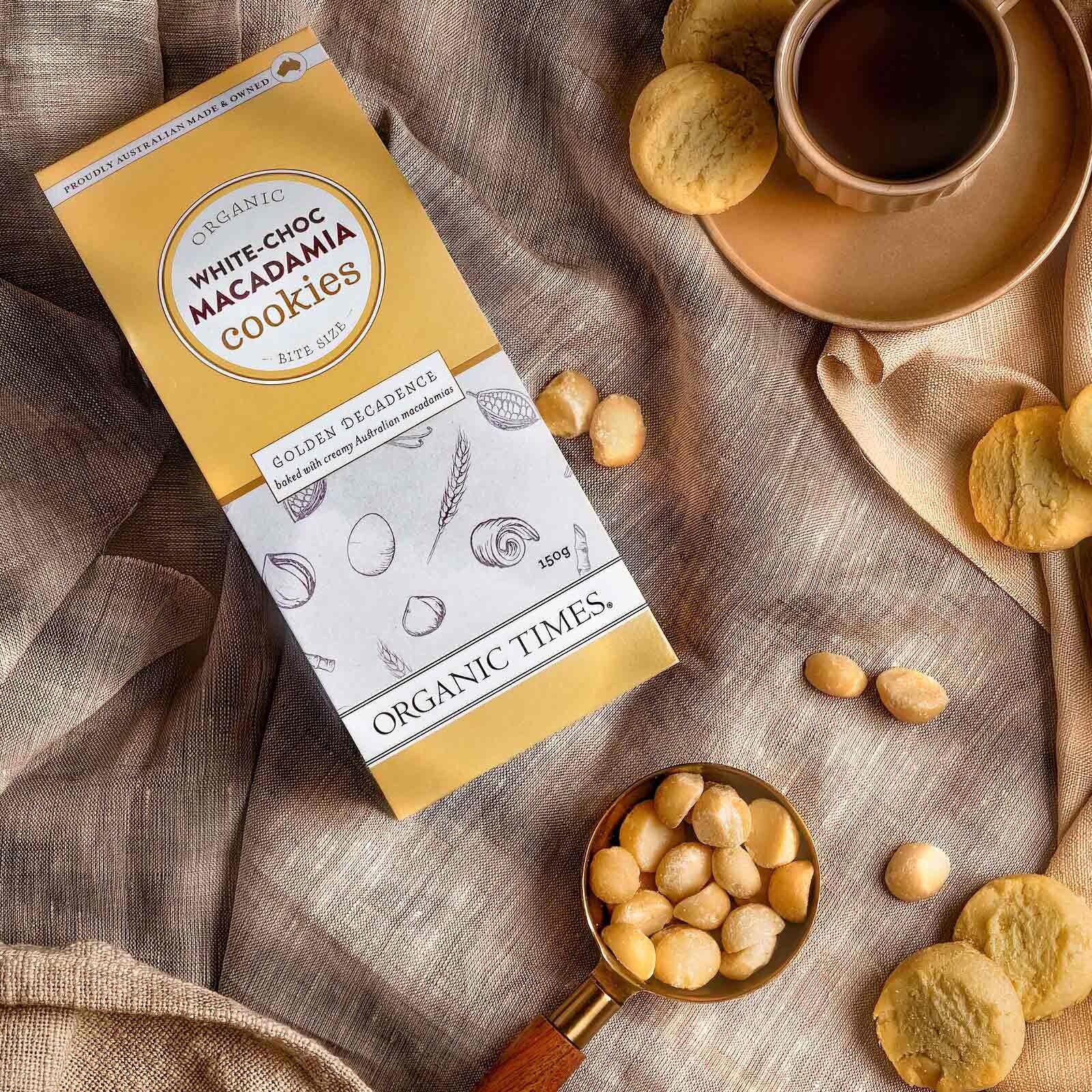 Organic Times Organic Cookies - White Choc Macadamia 150g, view 3 of 4