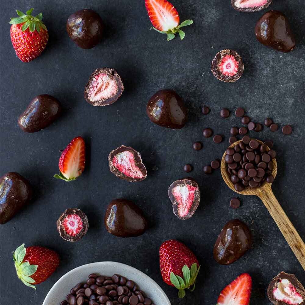 Organic Times Organic Dark Chocolate Strawberries 100g, view 3 of 3