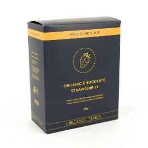 Organic Times Organic Milk Chocolate Strawberries 100g