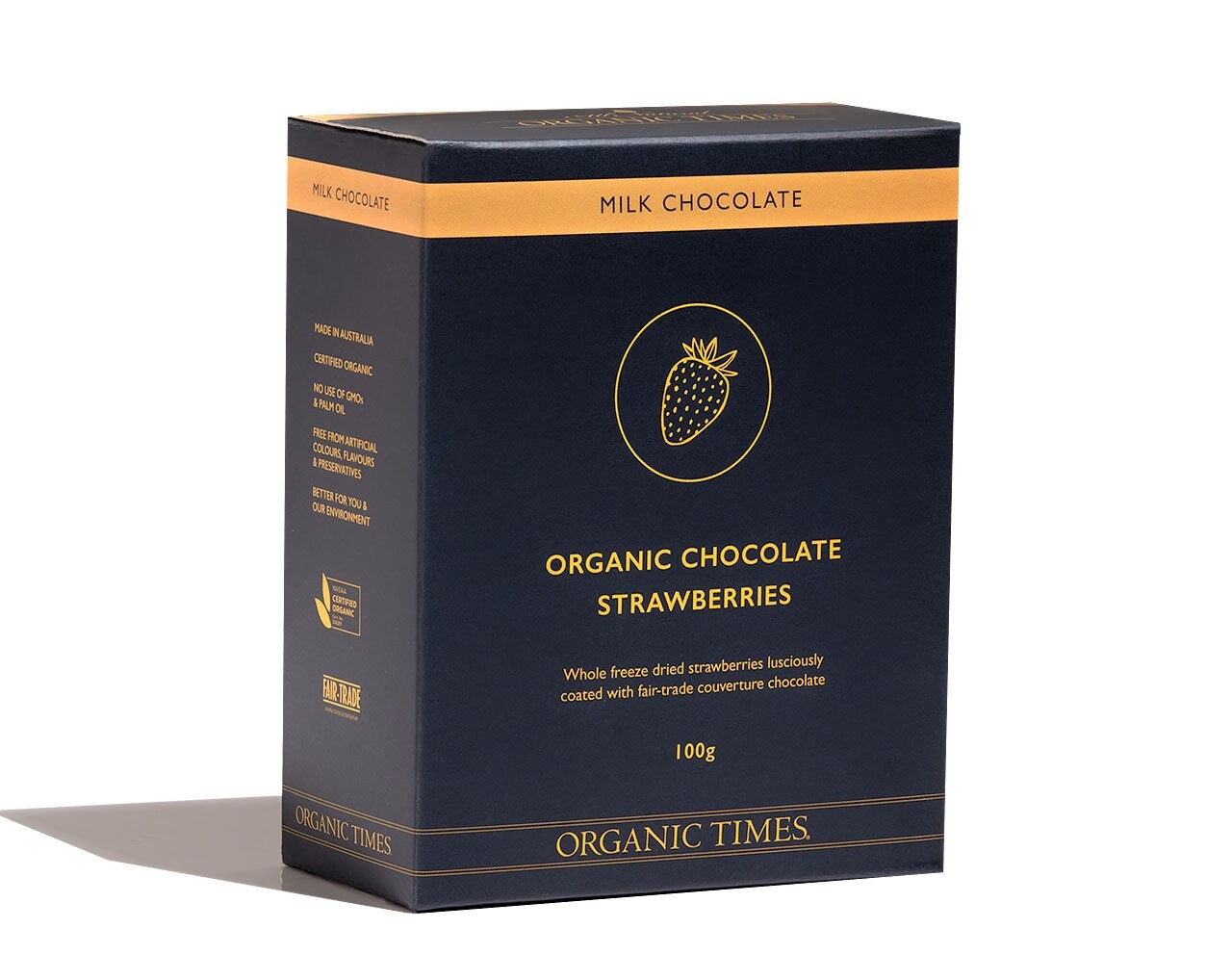 Organic Times Organic Milk Chocolate Strawberries 100g, view 2 of 4