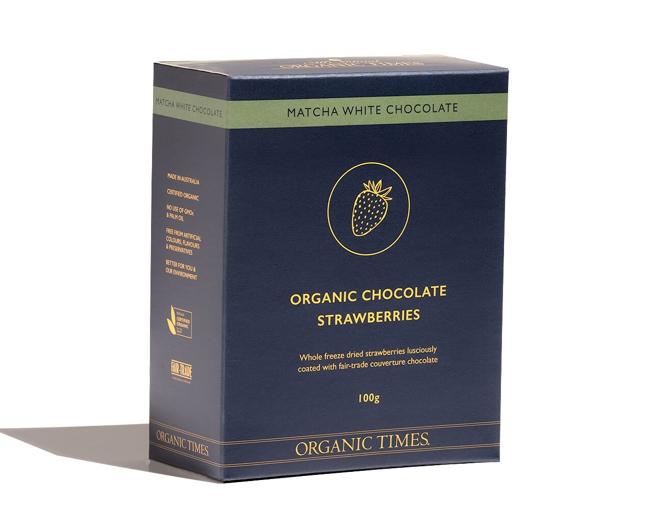 Organic Times Organic White Chocolate Matcha Strawberries 100g, view 2 of 4