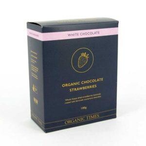 Organic Times Organic White Chocolate Strawberries 100g