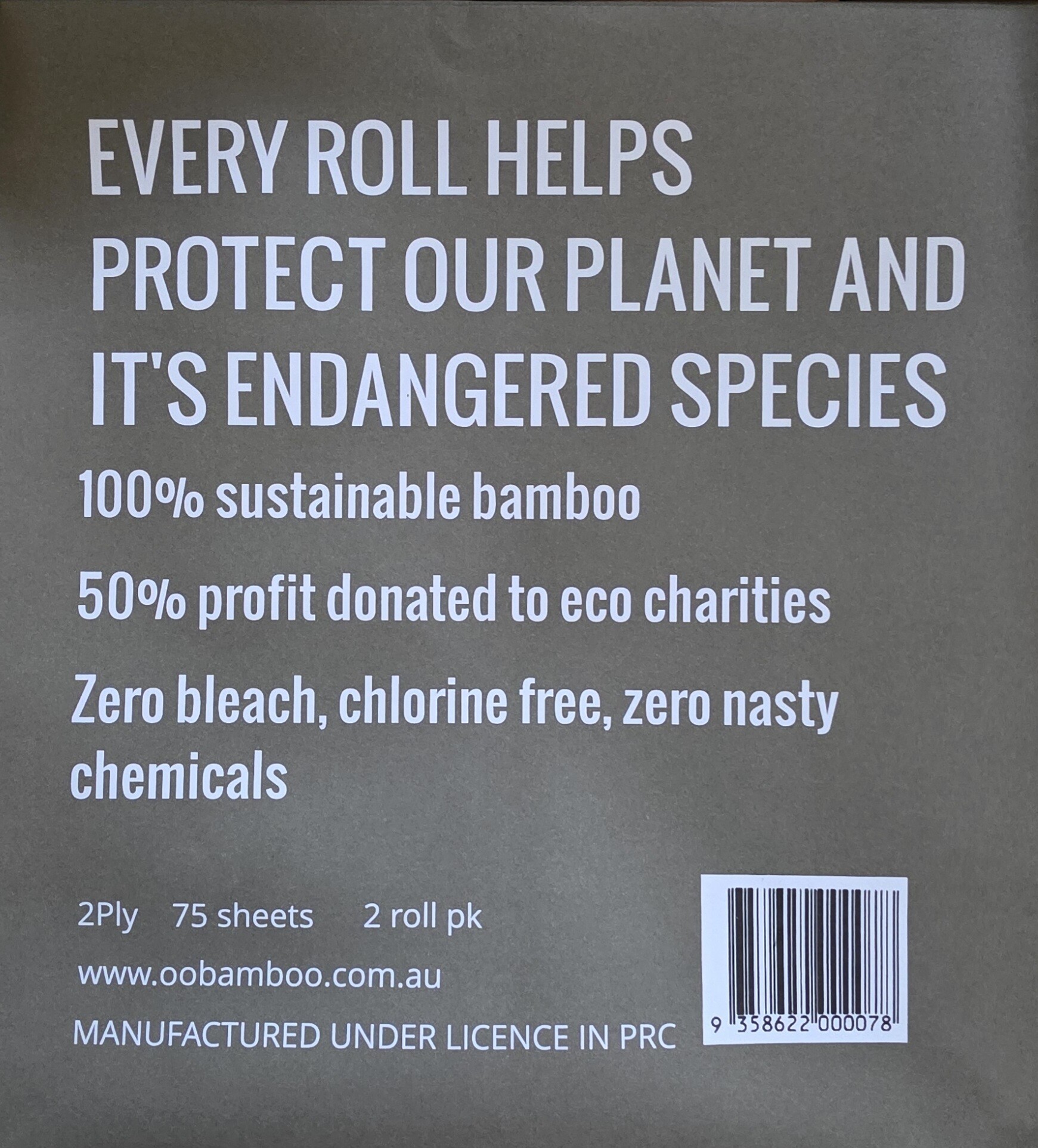 Unbleached Bamboo Paper Towel 2 ply 75 sheets (Twin Pack) Product Image 