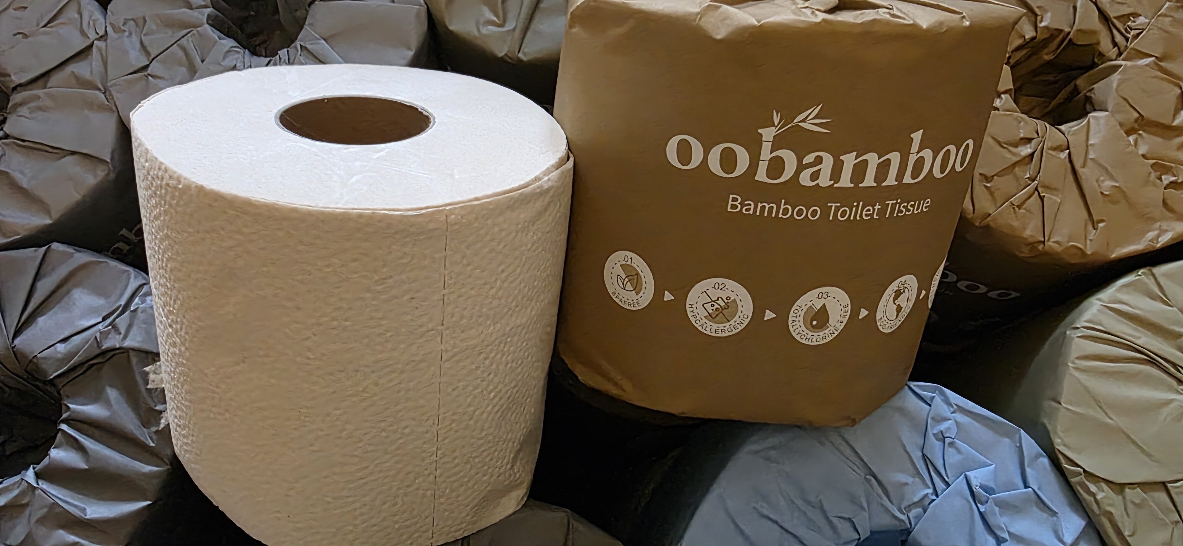 Unbleached Bamboo Toilet Paper 3 ply 300 sheets (1 Roll) Product Image 