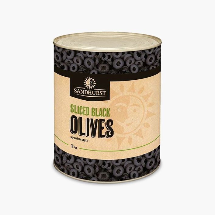 Sandhurst Black Olives - Slives 3kg