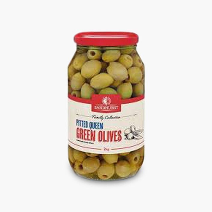 Sandhurst Mammoth Queen Green Olives - Pitted in Jar 2kg